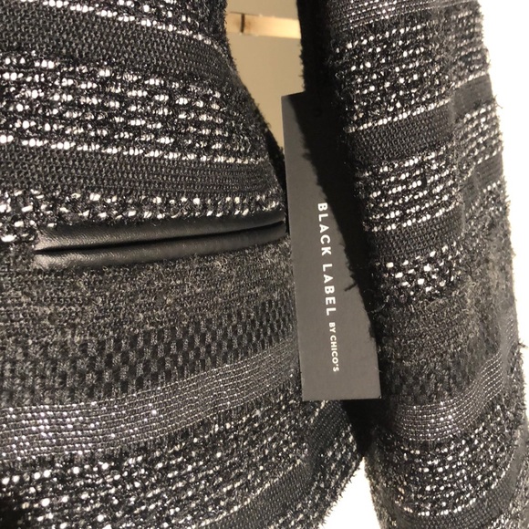 Chicos’s Black Label Metallic Jacket:Tagged Size 3 - Picture 3 of 8